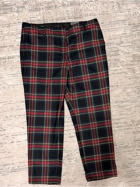 Talbots Black Plaid Men's Dress Pants with Red & Green Tartan